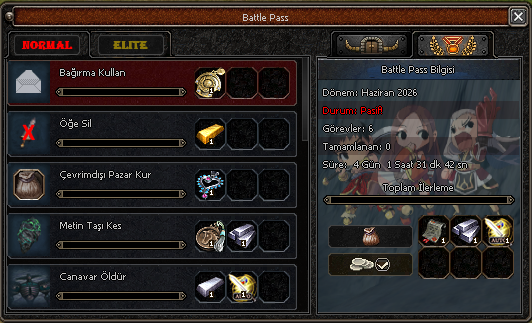 Regnum2 Battle Pass normal görevleri
