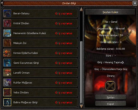 Regnum2 boss ve zindan takip sistemi