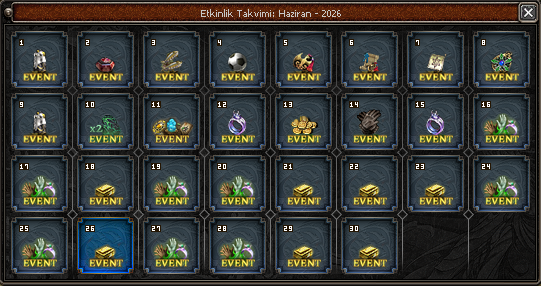 Regnum2 etkinlik takvimi
